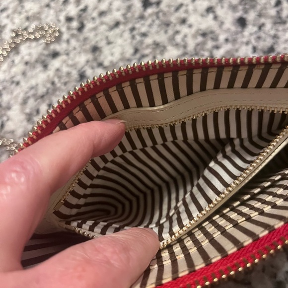 Henri Bendel Red Leather Chain Wristlet / Crossbody